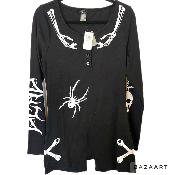 Hot Topic Social Collision Skeleton Romper - Picture 1 of 11
